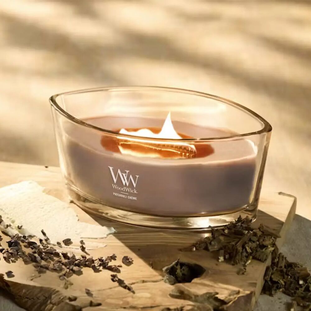 Woodwick Ellipse Candle - Patchouli Crème