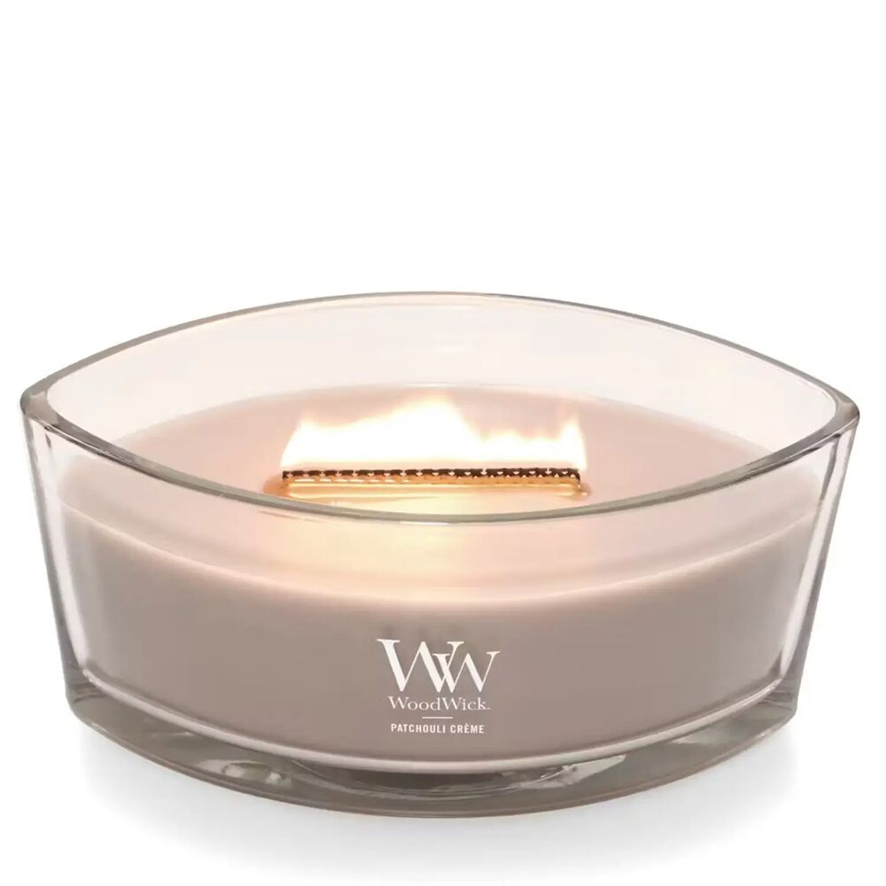 Woodwick Ellipse Candle - Patchouli Crème