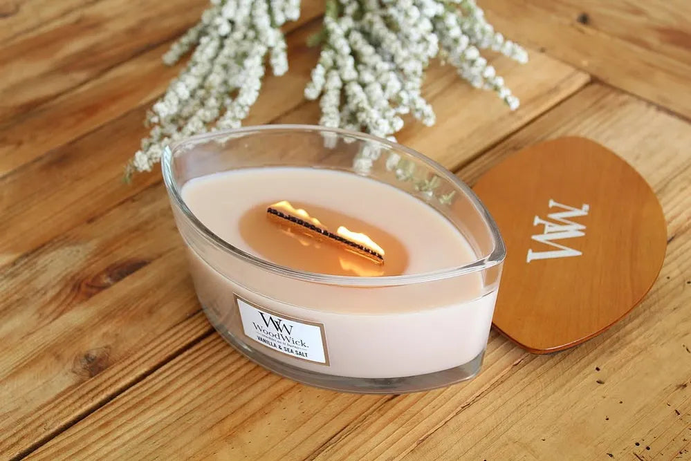 WoodWick Candle - Ellipse Vanilla & Sea Salt