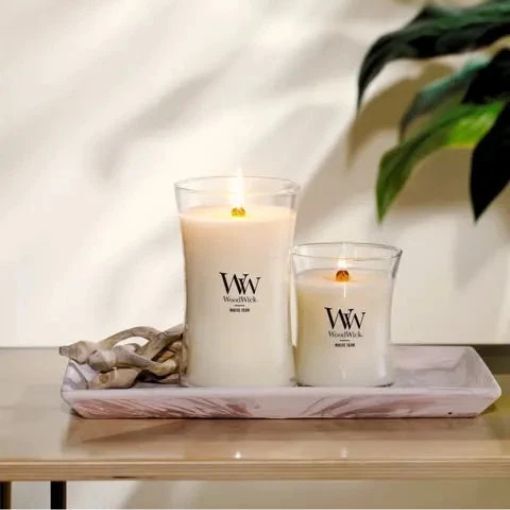 WoodWick Candle - Medium White Teak