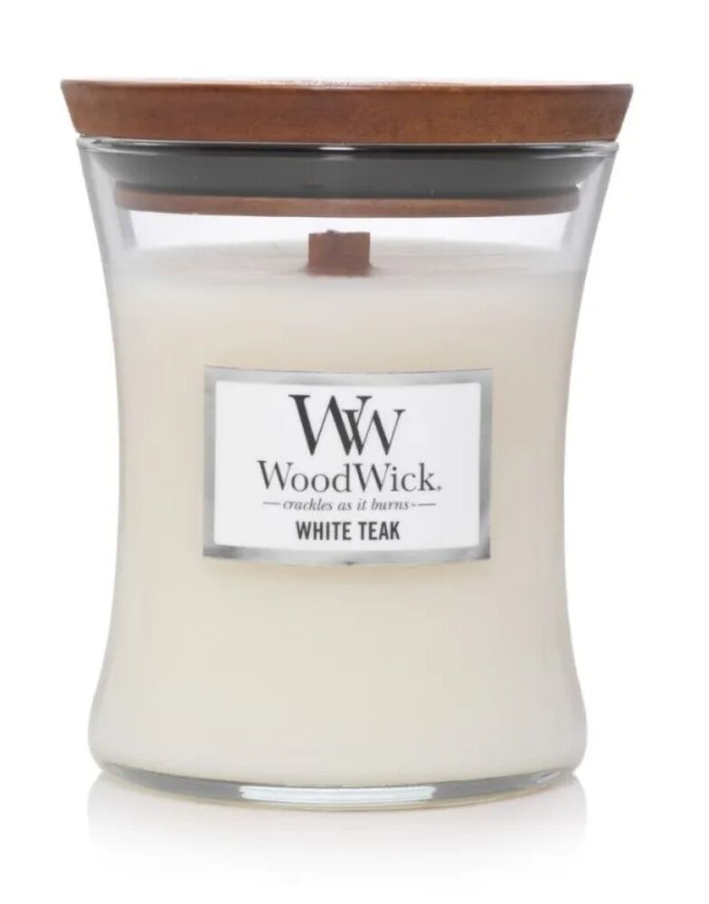 WoodWick Candle - Medium White Teak