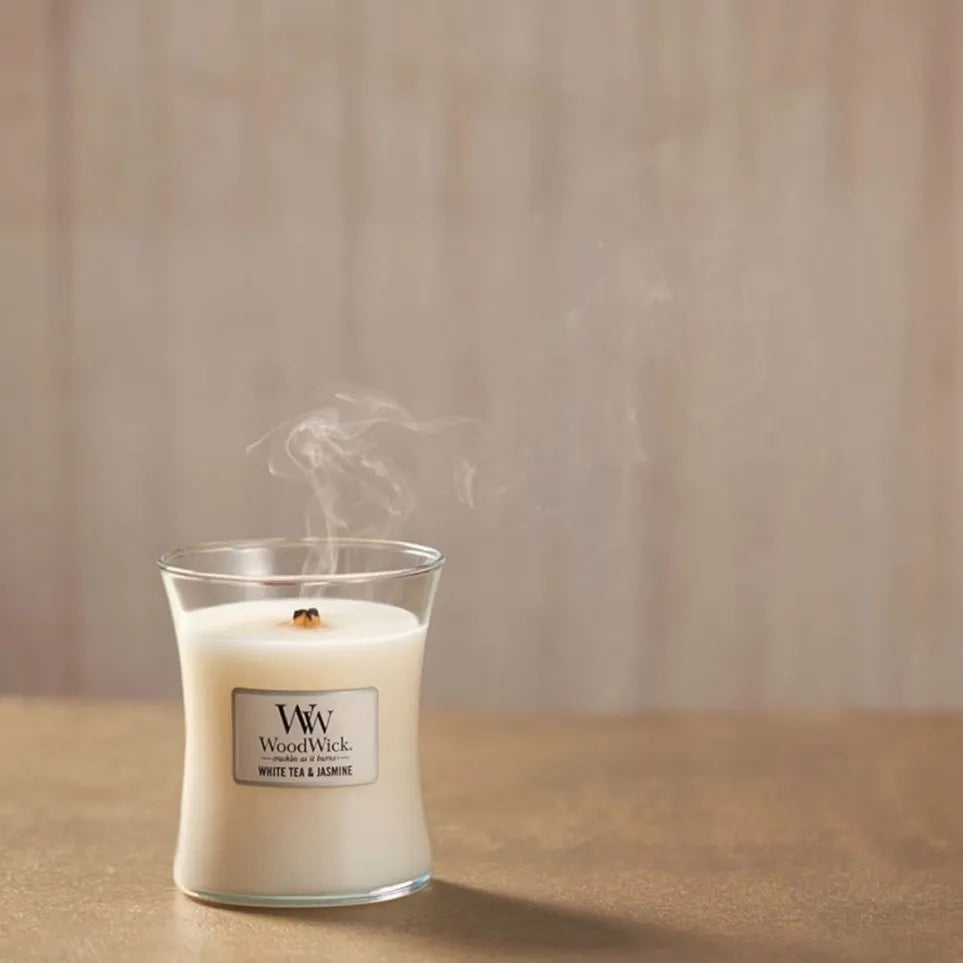 WoodWick Candle - Medium White Tea & Jasmine