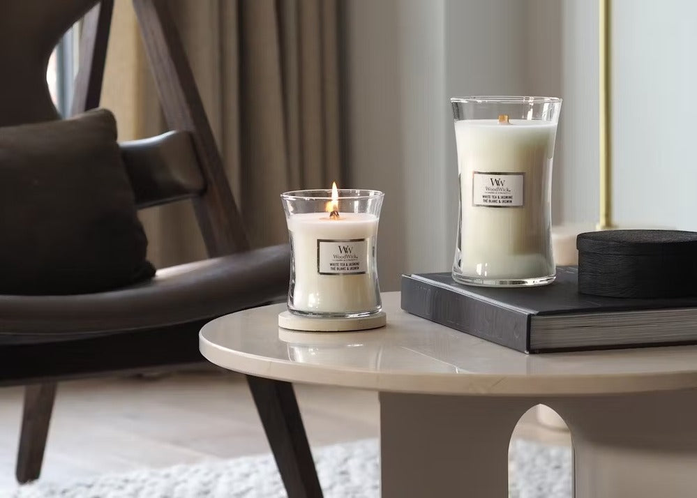 WoodWick Candle - Medium White Tea & Jasmine