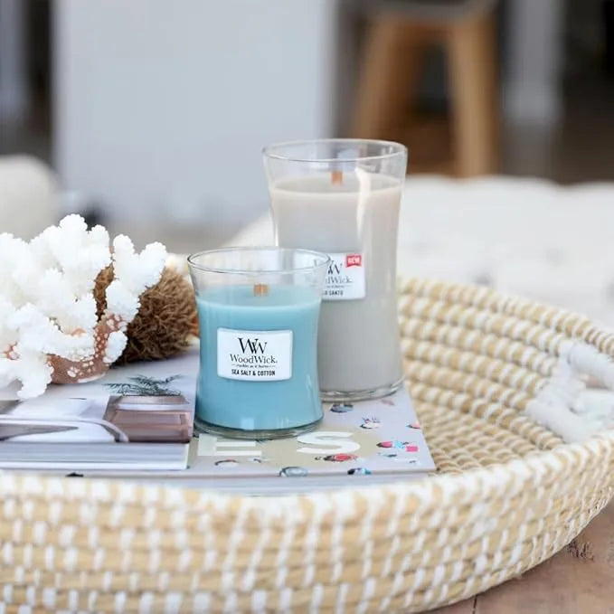 WoodWick Candle - Medium Sea Salt & Cotton