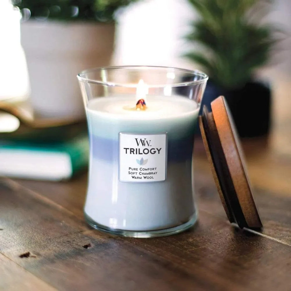 WoodWick Candle - Medium Trilogy Woven Comforts
