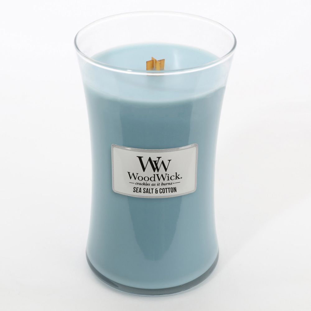 WoodWick Candle - Large Sea Salt & Cotton