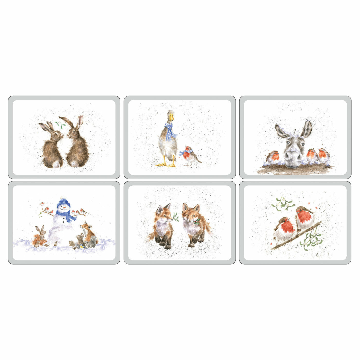 Wrendale Designs by Pimpernel Christmas Placemats - Set Of 6 Regular