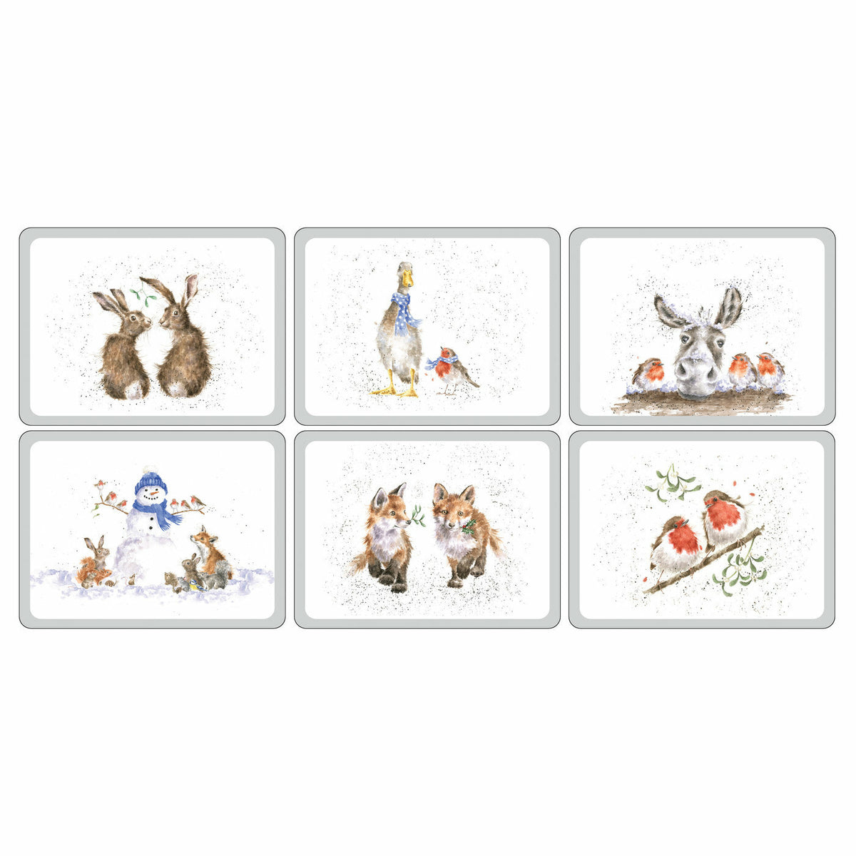 Wrendale Designs by Pimpernel Christmas Placemats - Set Of 6 Regular