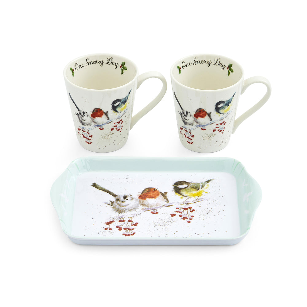 Wrendale Designs by Pimpernel Mug And Tray Set - One Snowy Day
