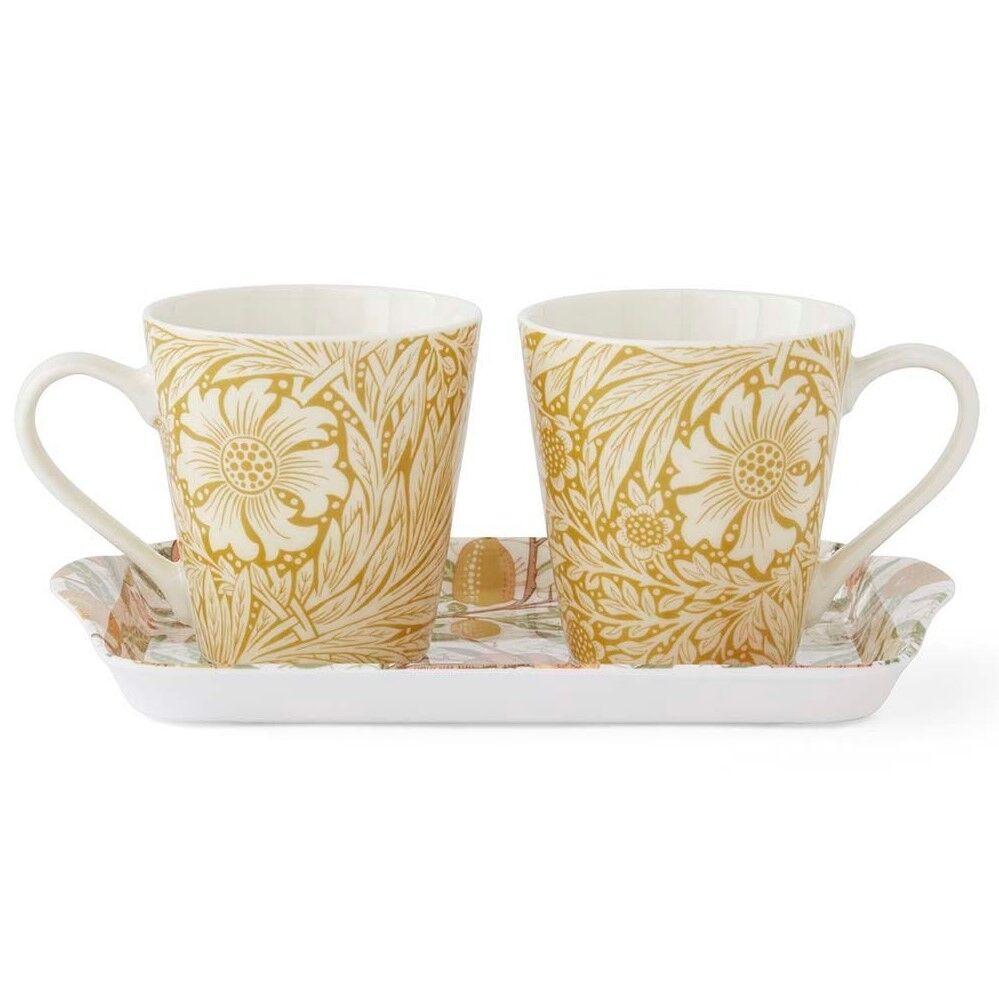 Spode Morris & Co - Fruits & Marigold Mugs & Trays - 180ml (Set of 2)