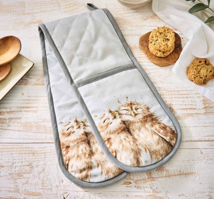 Wrendale Designs by Pimpernel Double Oven Gloves - Birds of a Feather Owls