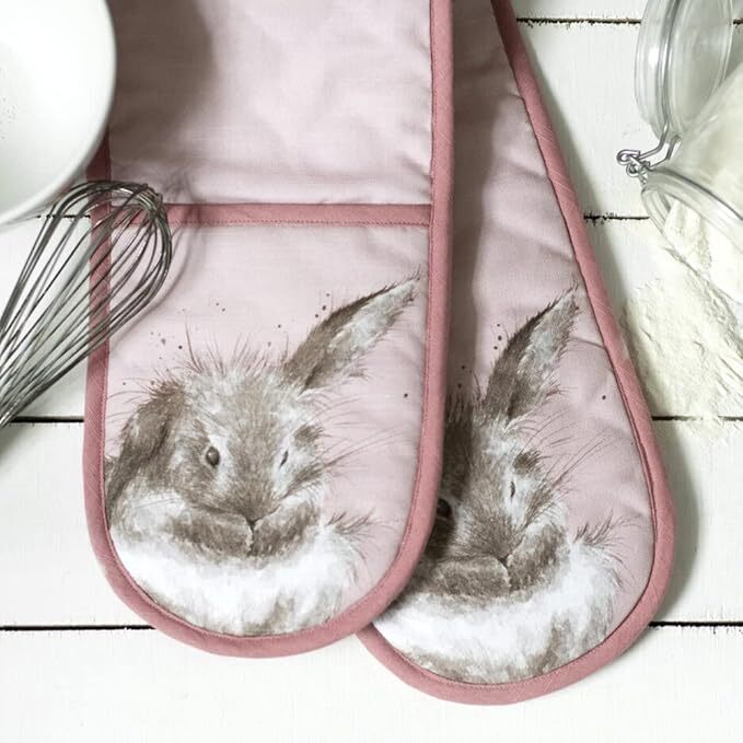 Wrendale Designs by Pimpernel Double Oven Gloves - 'Bathtime' Rabbit