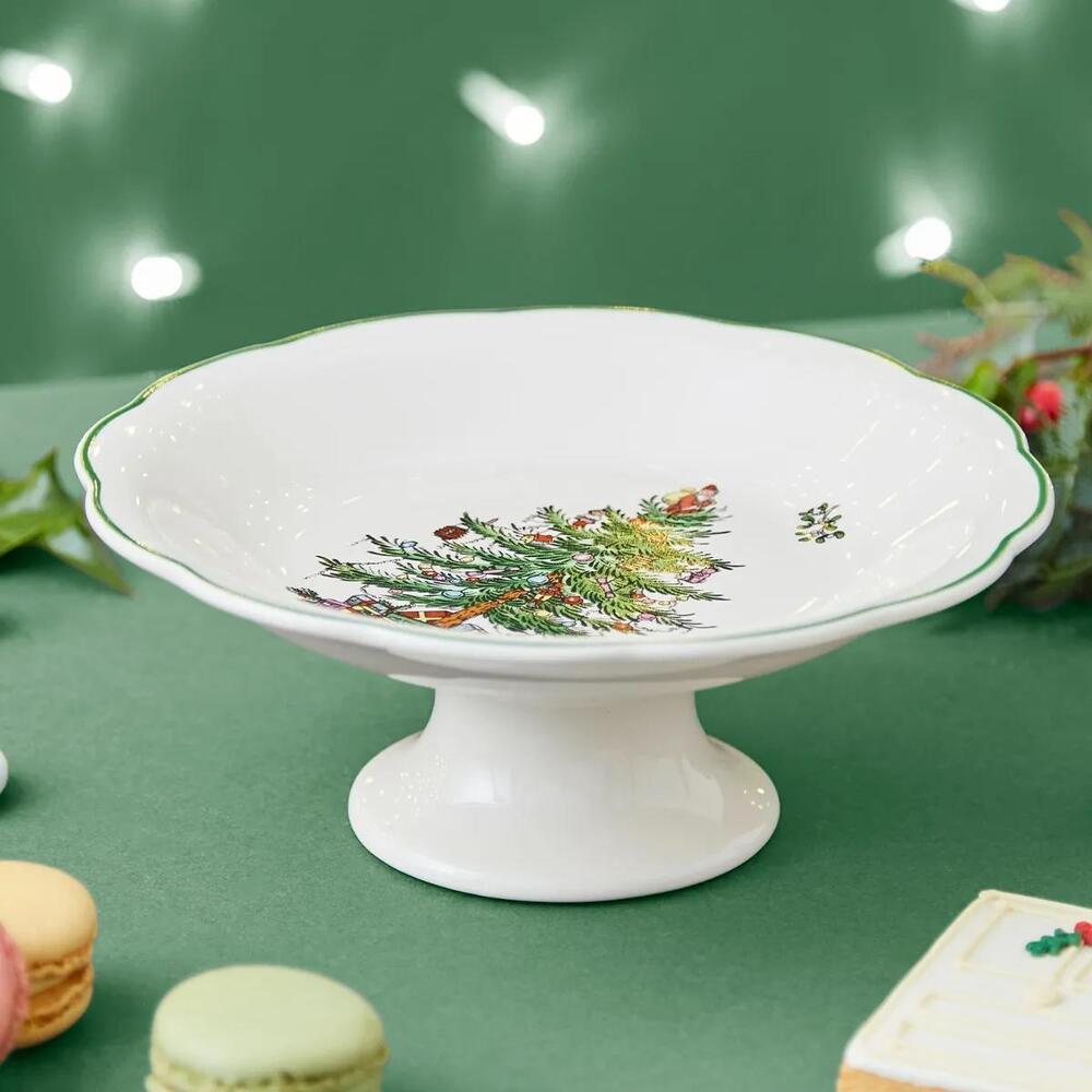 Spode Christmas Tree - Sculpted Footed Candy Dish - 18cm