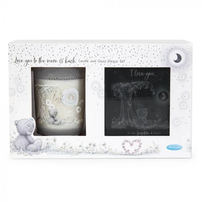 Tatty Teddy Me To You Signature Collection Candle & Glass Plaque Set - Moon & Back