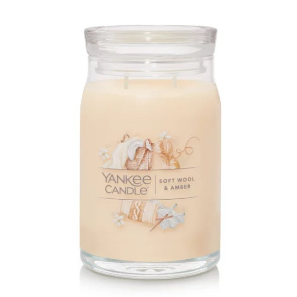 Yankee Candle Signature Large Jar - Soft Wool & Amber