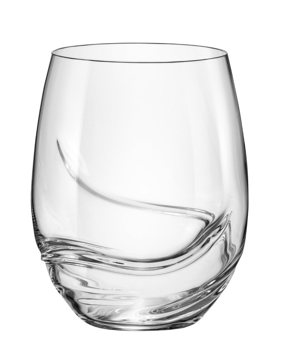 Bohemia Crystal Turbulence Stemless Wine Glass 500ml Set of 2