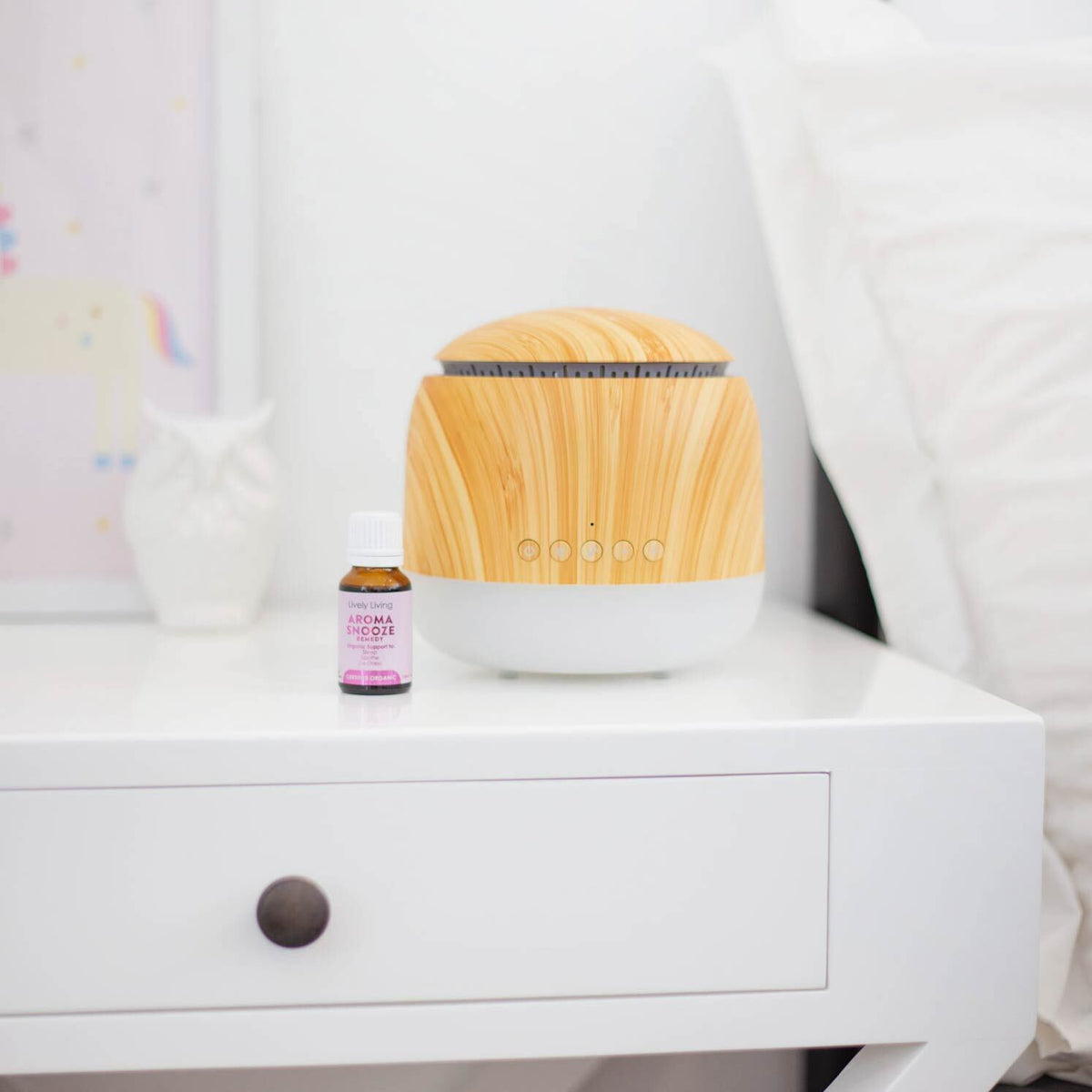 Aroma snooze Sleep-aid Vaporiser by Lively Living - Woodgrain