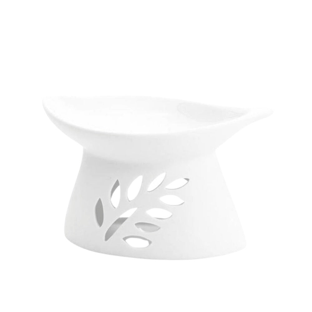 Elume Oil & Wax Melt Burner - Raintree Leaf White